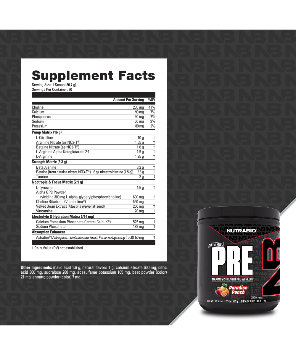 Stim-Free Pre Workout NutraBio