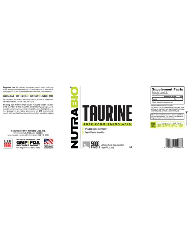 Taurine Powder (nutrabio)