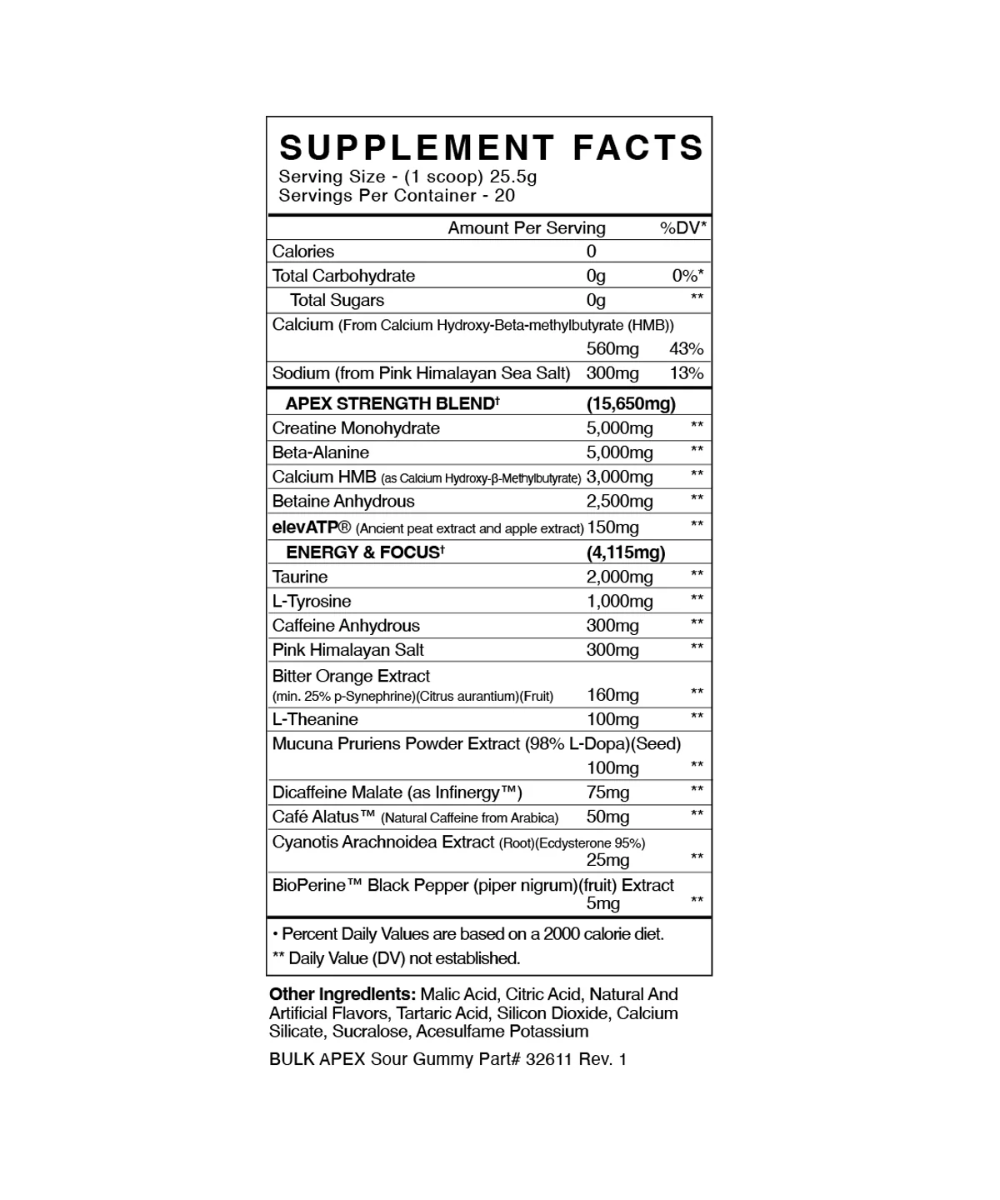 Blackmarket Labs Bulk Apex Strength Pre-Workout