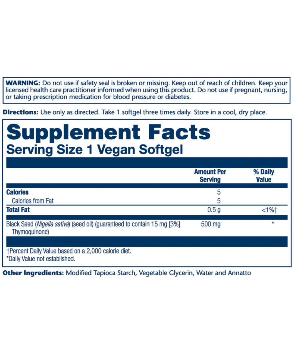 Black Seed Oil Cold Pressed softgels