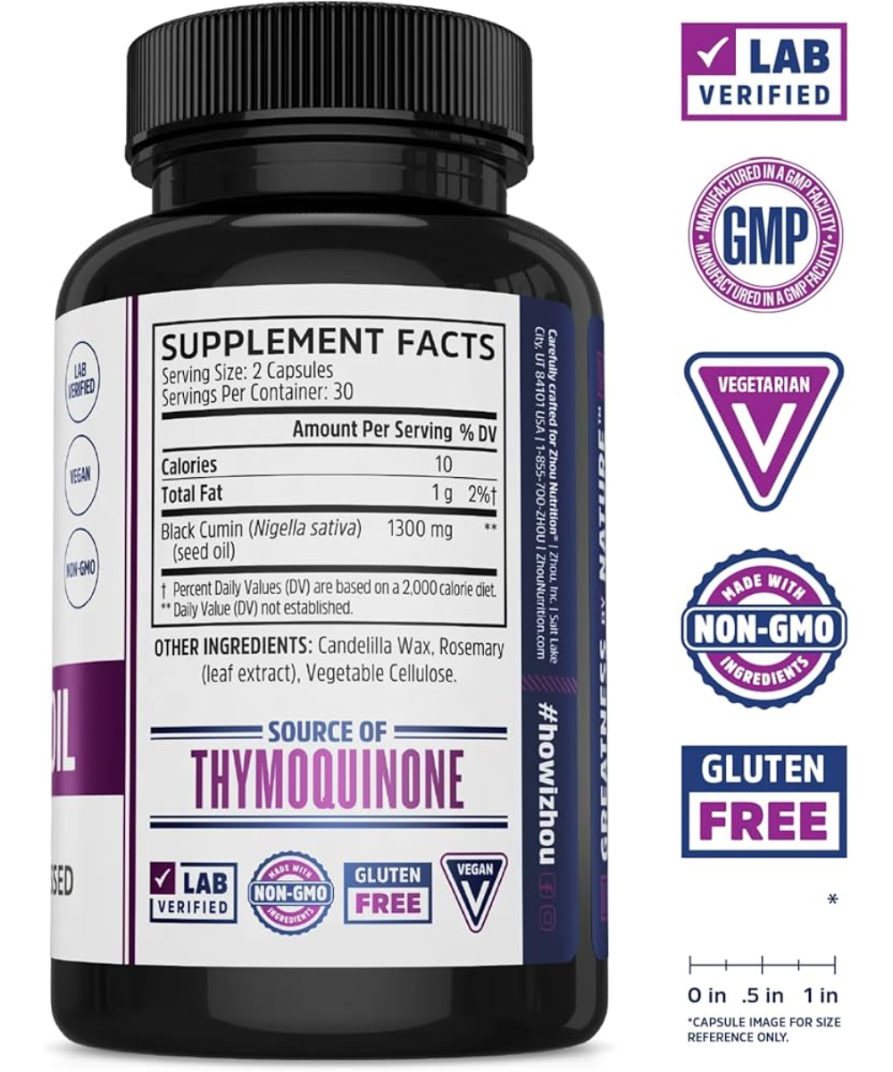 Black Seed Oil 1300mg caps