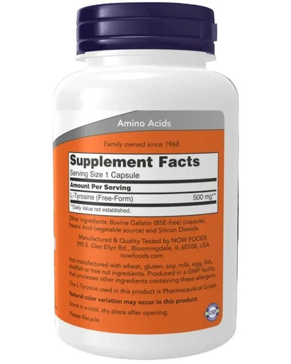 Now L-Tyrosine 500 mg 120 caps