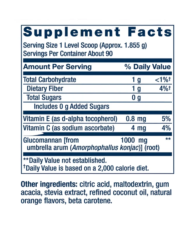 Easy Fiber Glucomannan from Konjac Root (orange flavored)