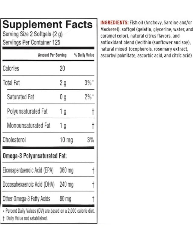 Barleans fish oil 250ct