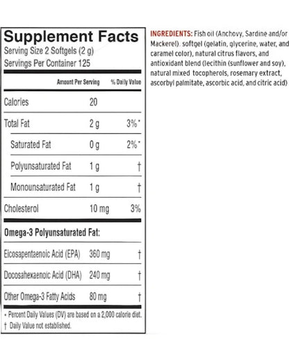 Barleans fish oil 250ct
