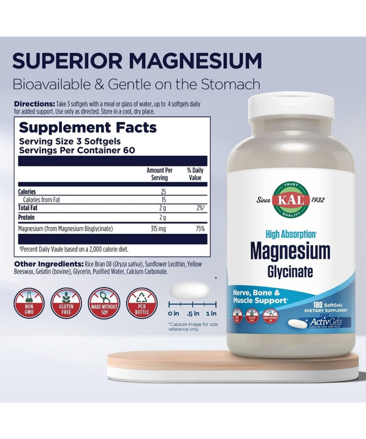 Magnesium Glycinate 180 softgels