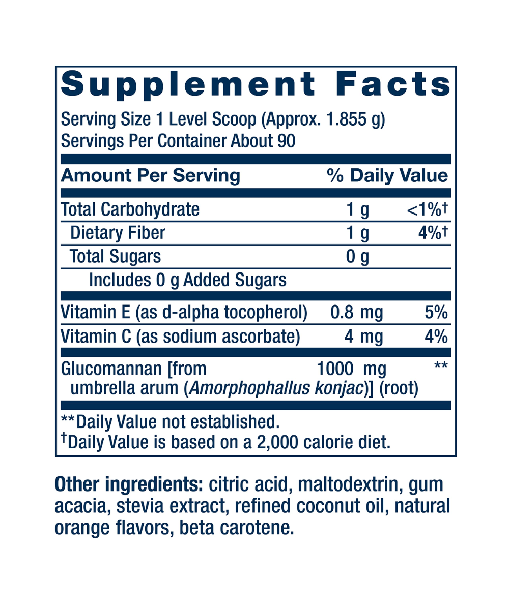 Easy Fiber Glucomannan from Konjac Root (orange flavored)