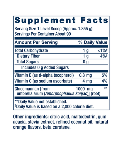 Easy Fiber Glucomannan from Konjac Root (orange flavored)