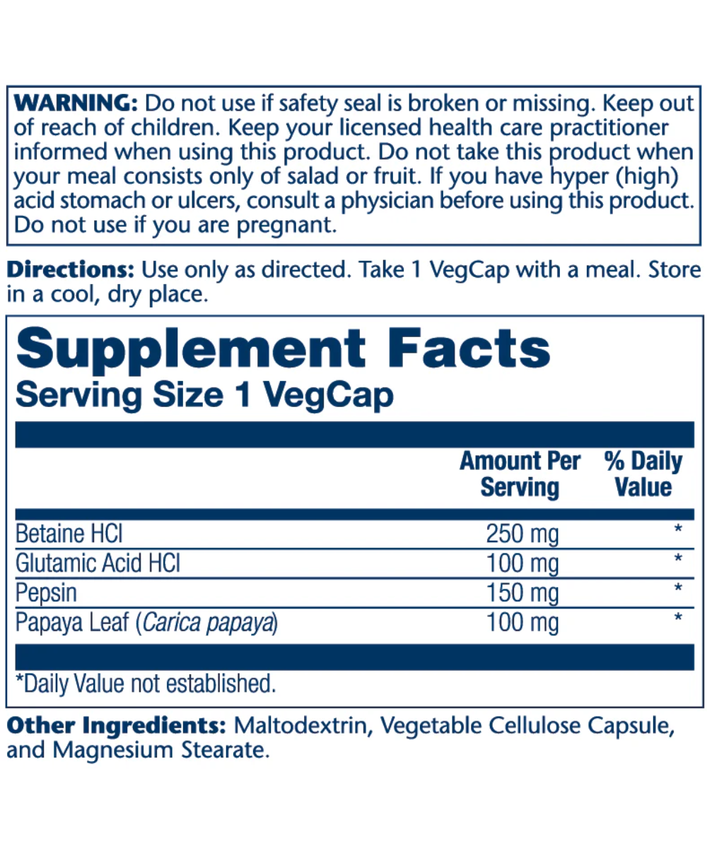 Betaine HCl w/ Pepsin 250mg