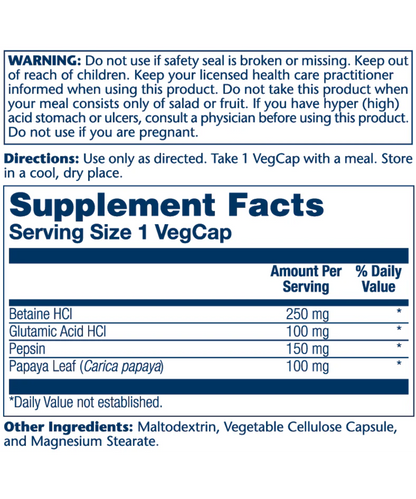 Betaine HCl w/ Pepsin 250mg
