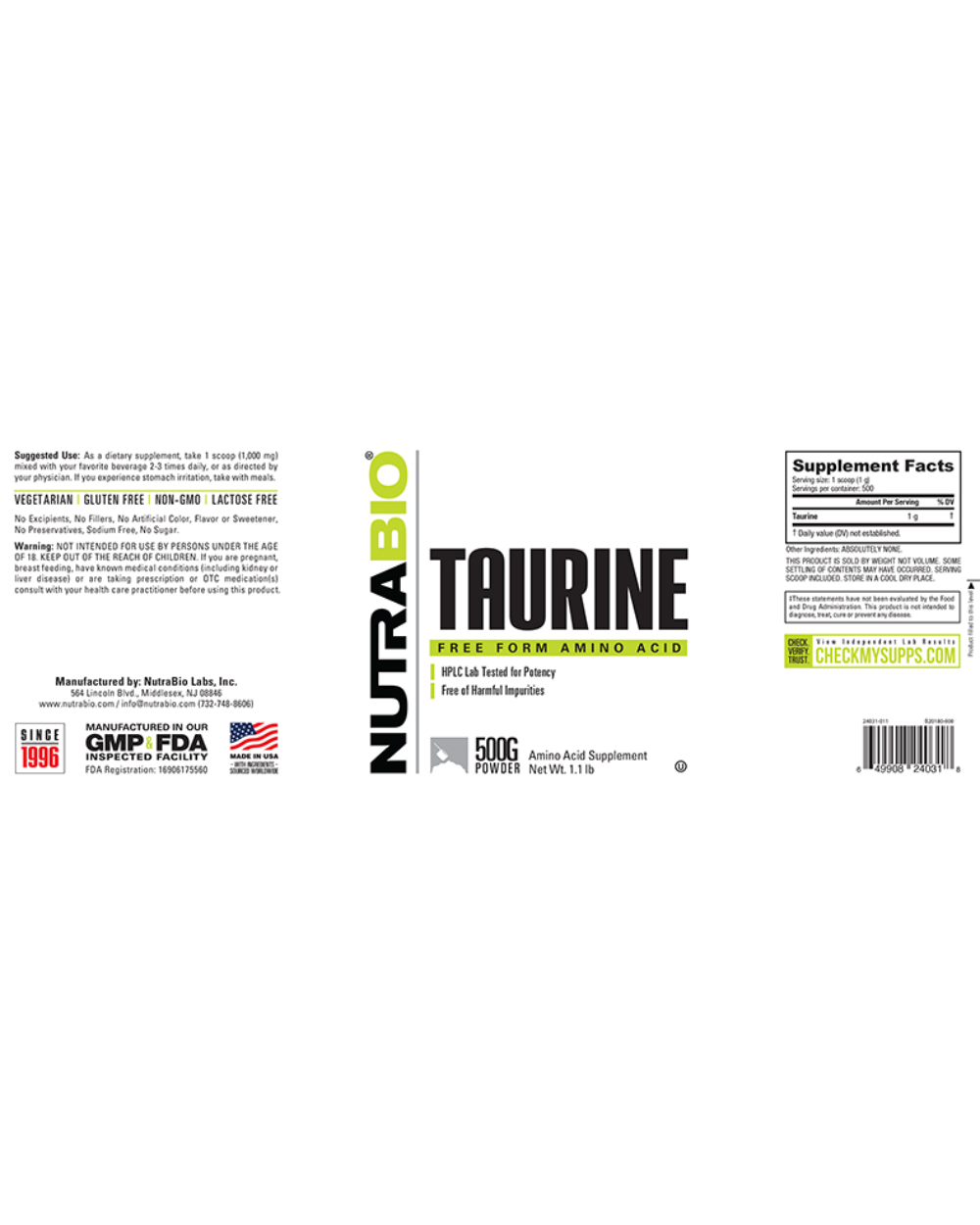 Taurine Powder (nutrabio)